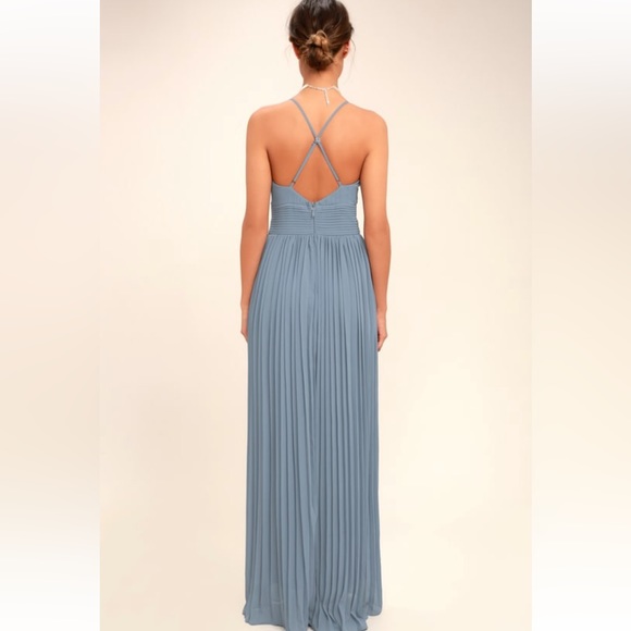 Dusty blue formal dress - Picture 3 of 4